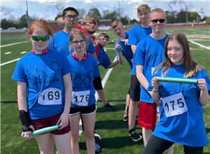Students participating in a Special Olympics competition.